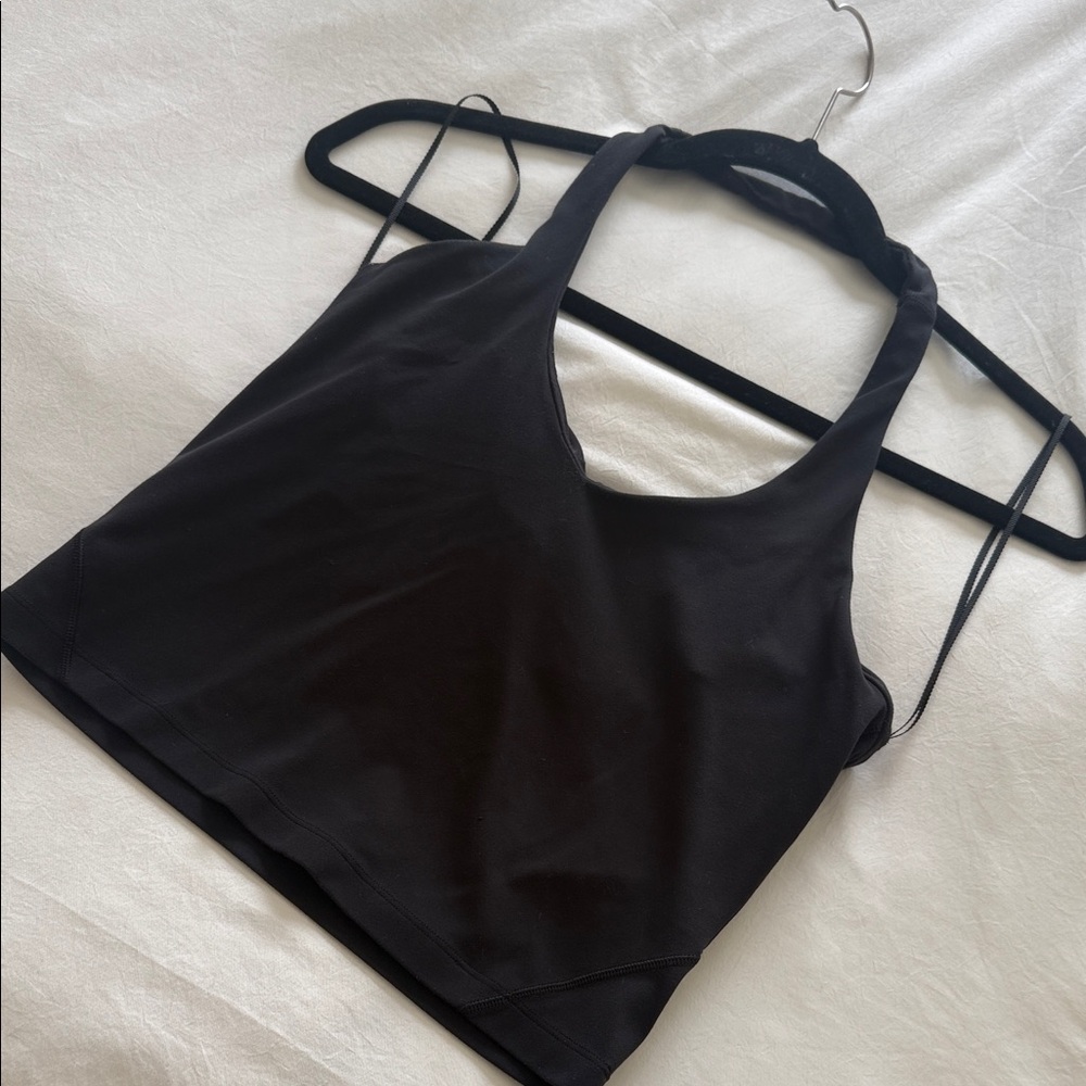 Black Women's Halter Crop Top